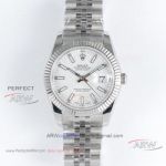 Perfect Replica Rolex Datejust 41 2836 White Index Dial Stainless Steel Watch